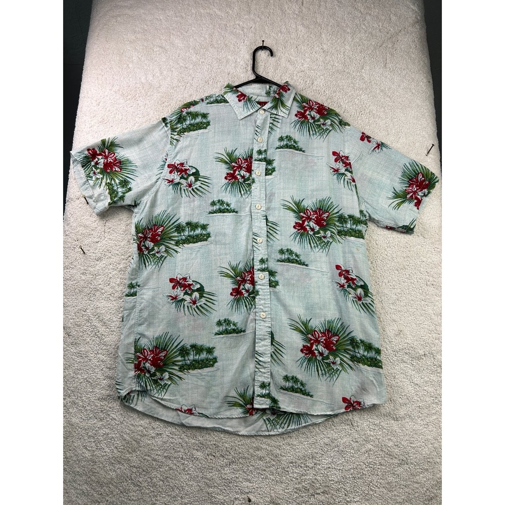 Cremieux Men's Dress Shirt XL Floral Cotton Lyocell Hawaiian
